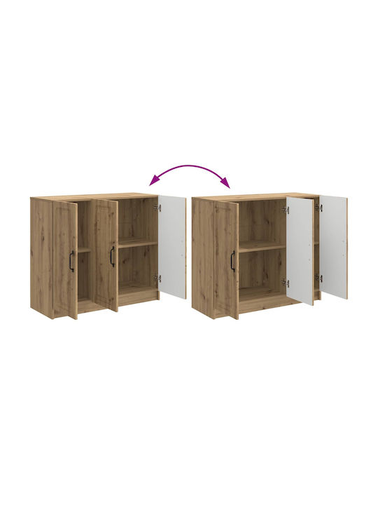 vidaXL Sideboard aus Holz & Metall mit Schubladen Braune 89x34.5x77cm