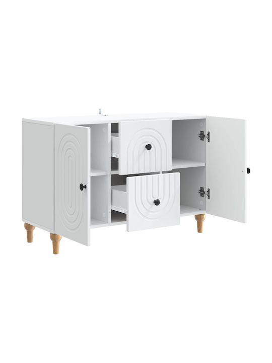 Sideboard aus Holz & Metall mit Schubladen Weiß 89x34.5x60cm