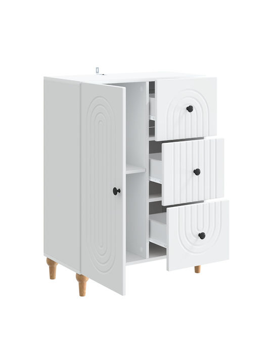 Holzsideboard mit Schubladen Weiß 66x34,5x90cm