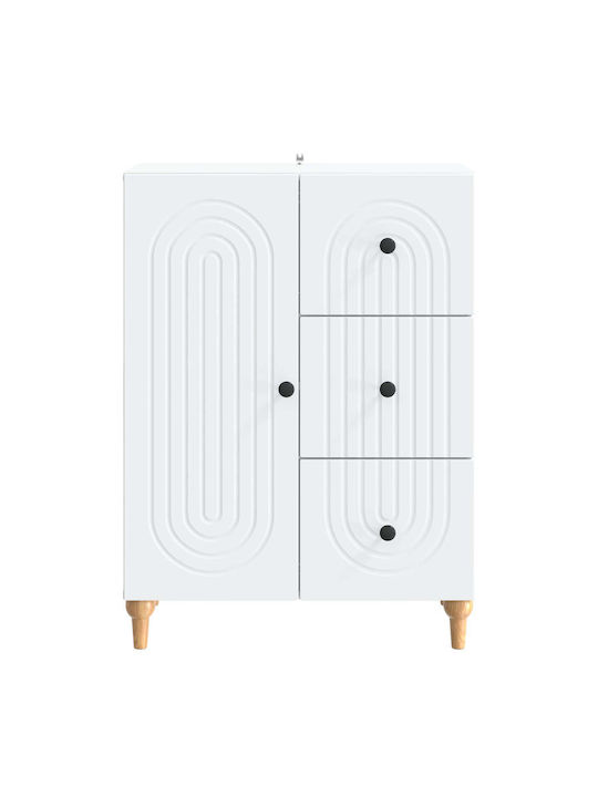 Holzsideboard mit Schubladen Weiß 66x34,5x90cm