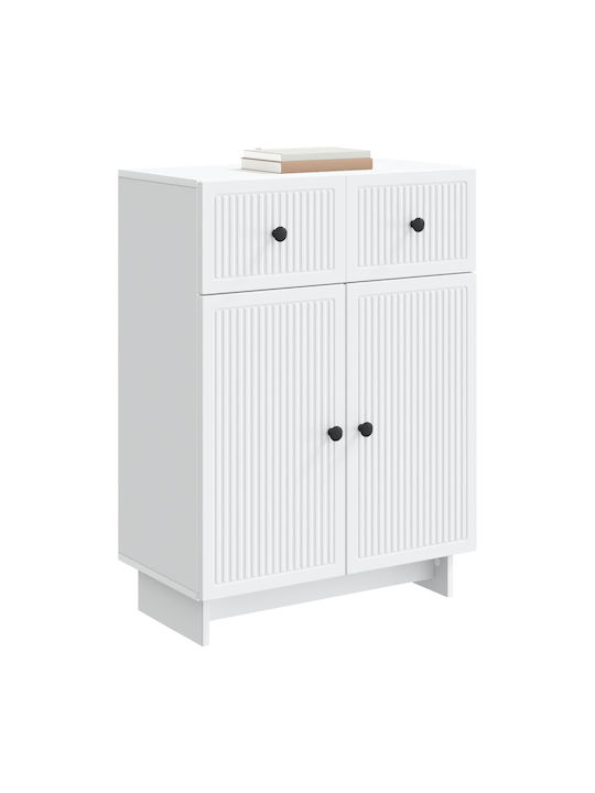 Sideboard from Wood & Metal with Drawers White 66x34.5x90cm
