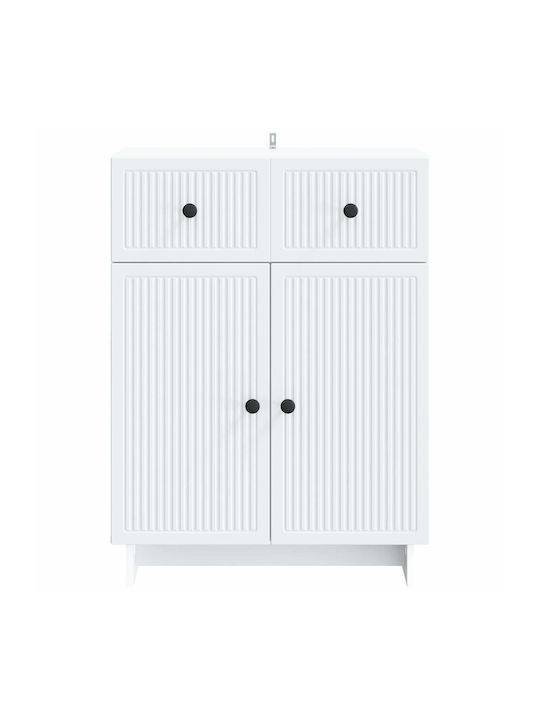 Sideboard from Wood & Metal with Drawers White 66x34.5x90cm
