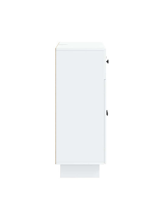 Sideboard from Wood & Metal with Drawers White 66x34.5x90cm