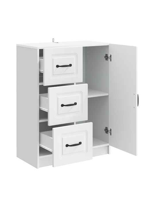 Bufet Din Lemn cu Sertare Alb 66x34.5x87cm