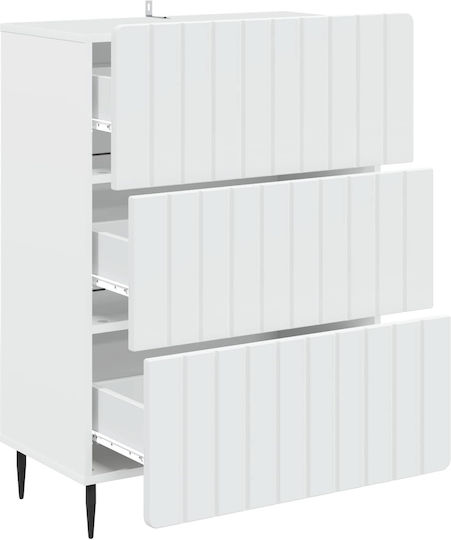 Holzsideboard mit Schubladen Weiß 66x34,5x92cm