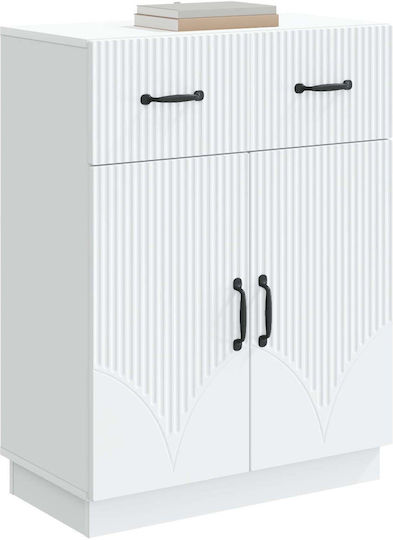 Буфет Дървен с Чекмеджета Бял 66x34.5x87см