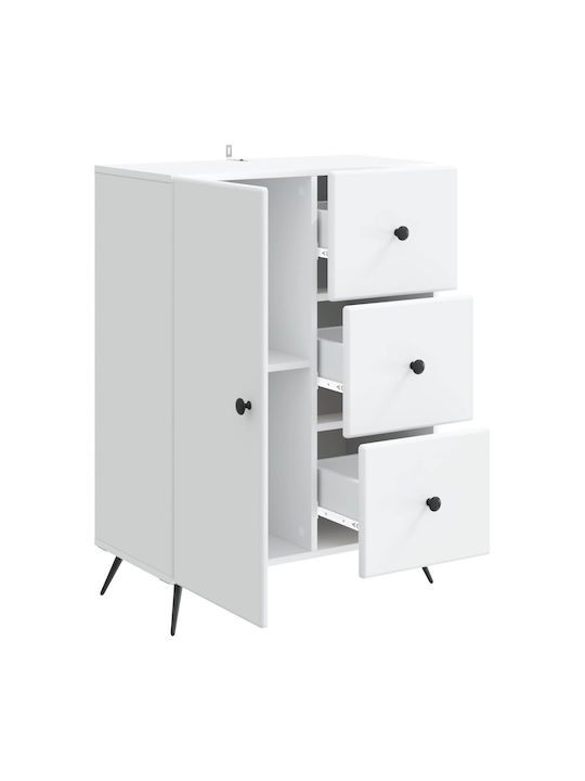 Bufet Din Lemn cu Sertare Alb 66x34.5x90cm