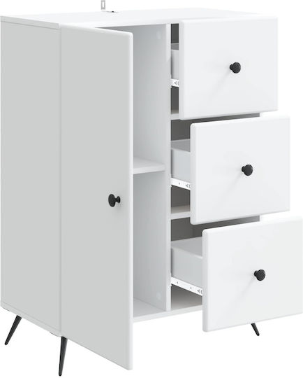Holzsideboard mit Schubladen Weiß 66x34,5x90cm