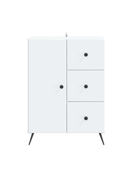 Bufet Din Lemn cu Sertare Alb 66x34.5x90cm