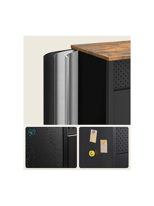 Sideboard from Metal Black - Brown 141x40x76cm