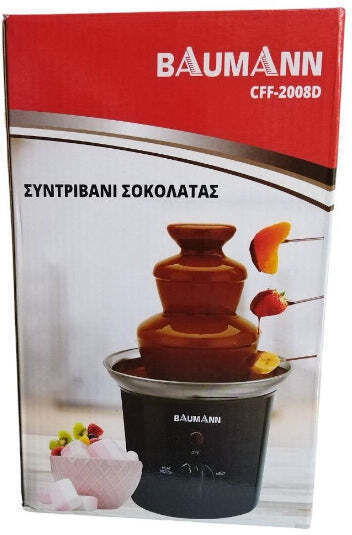 Black Chocolate Fountain with 3 Flats Fondue 60W