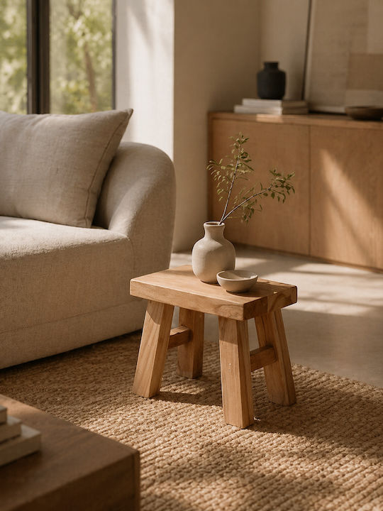 Διακοσμητικό Σκαμνάκι Teakwood 21x12x16cm Mrshome Df-0045000
