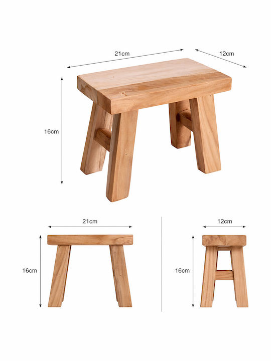 Decorative Teakwood Stool 21x12x16cm Mrshome Df-0045000