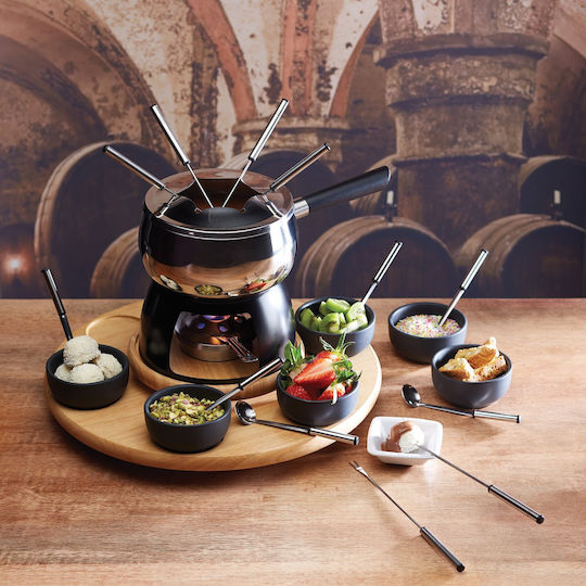 Kitchen Craft Artesà Fondue-Topf mit Teelicht Metallisch Gray 38x38x31cm