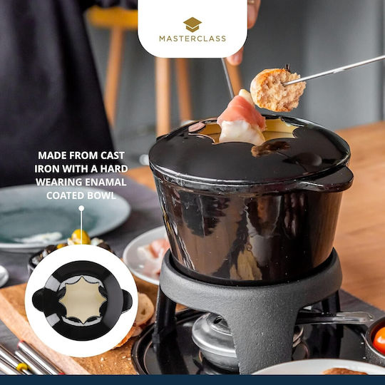Kitchen Craft Σκεύος για Φοντύ με Ρεσώ από Μαντέμι 6 Ατόμων Μαύρο
