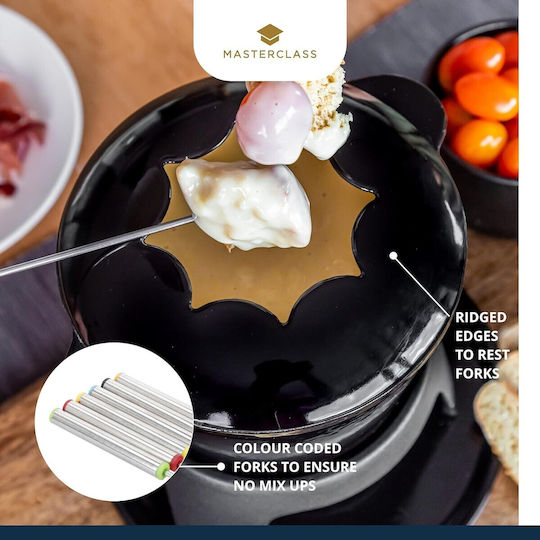 Kitchen Craft Σκεύος για Φοντύ με Ρεσώ από Μαντέμι 6 Ατόμων Μαύρο