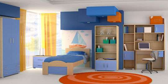 Smile Kinderzimmer-Set Eiche-Himmelblau 110x190
