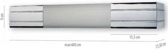 Anartisi Μετόπη Κουρτινόξυλου MA66 100εκ. Μεταλλική Inox / Χρώμιο