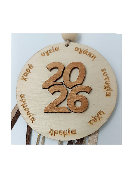 ToXylo Handmade Hanging Lucky Charm with Wishes Beige made of Wood 2026 1pcs