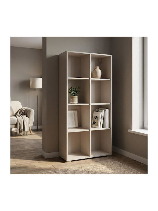 Smart 8p Βιβλιοθήκη Δαπέδου Ξύλινη Μπεζ 74x25x146cm