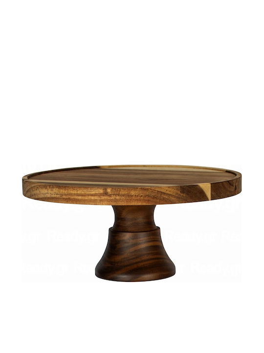 Τουρτιέρα ξύλινη φ30cm, με πόδι 12cm, Wenge με οικολ. λάδι, (χωρίς το καπάκι), GARIBALDI UWS01-2812-WG