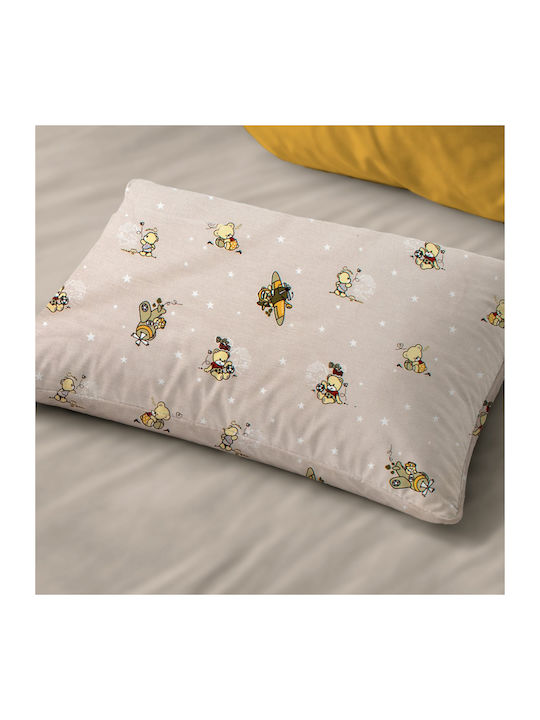 Dimcol Bear's Playtime 592 Baby Pillowcase From 100% Cotton Beige 45x35cm
