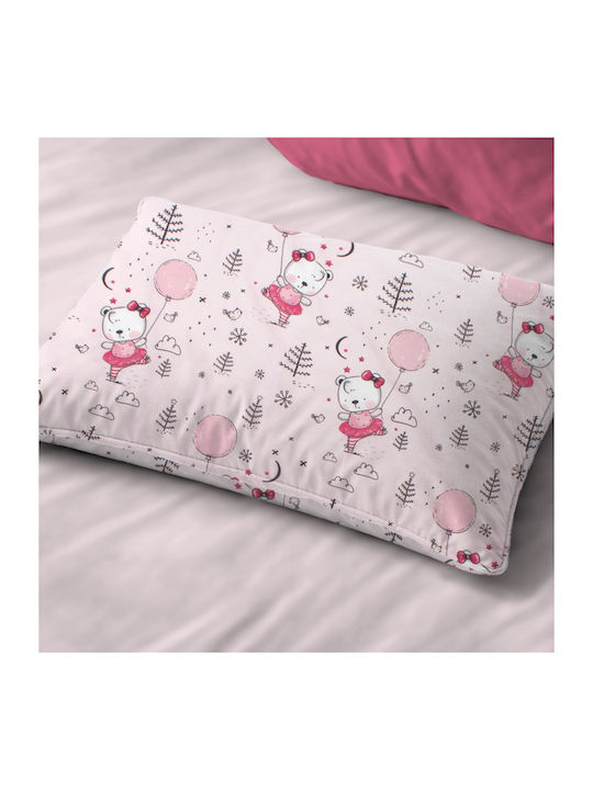 Dimcol Ballerina Bear 598 Baby Pillowcase Made of 100% Cotton Pink 45x35cm