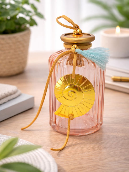 Handgefertigte Glasflasche Lila Gold Muschel 7x10cm Kleine 190ml Dekorative Boxen