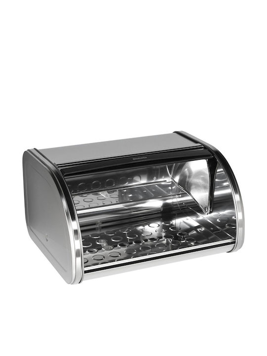 Brabantia Ψωμιέρα με Καπάκι Inox Γκρι 31.5x17.3cm