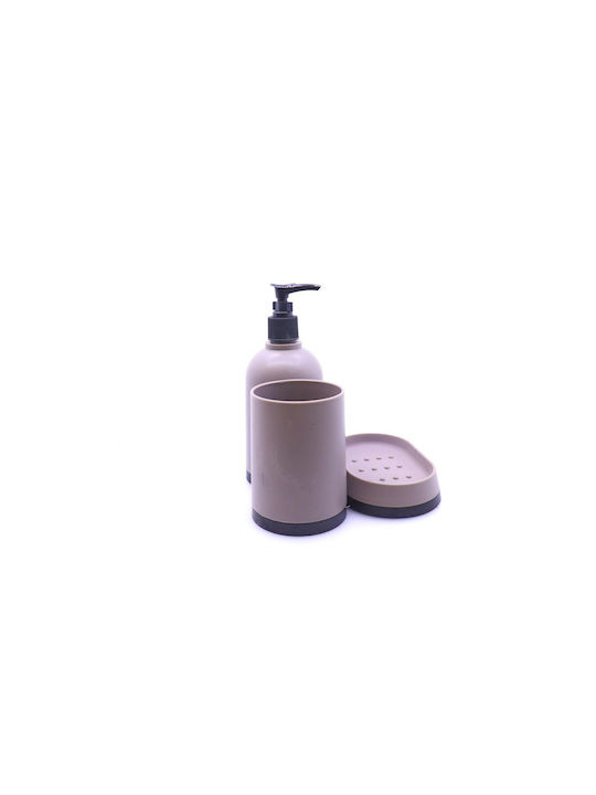 Cyclops Plastic Bathroom Accessory Set Taupe 3pcs