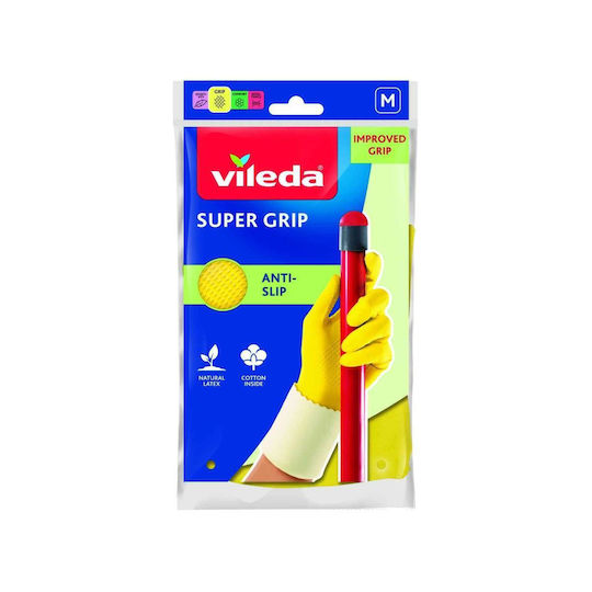 Vileda Oven Gloves Anti Slip Plastic Medium Yellow 1pcs