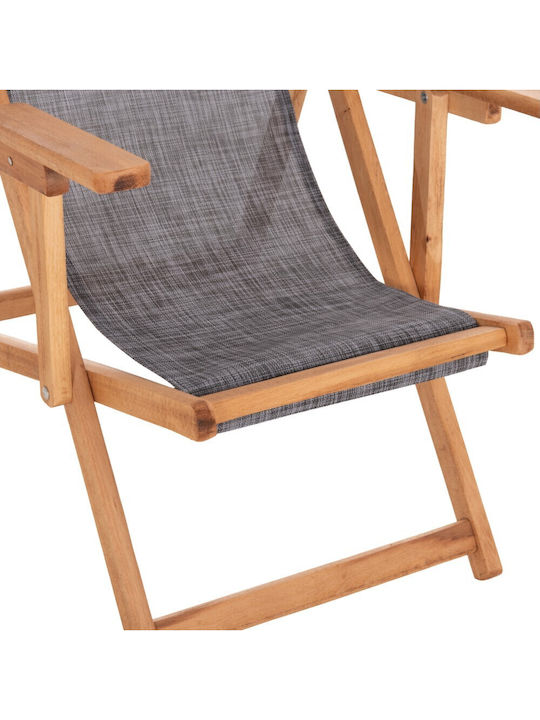 Liegestuhl Lemnos Hölzernes Mit Armlehnen Grau 62.5x97x105cm