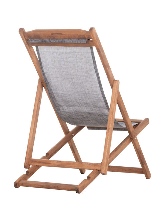 Deckchair Limnos Wooden Gray 55.5x97x82cm