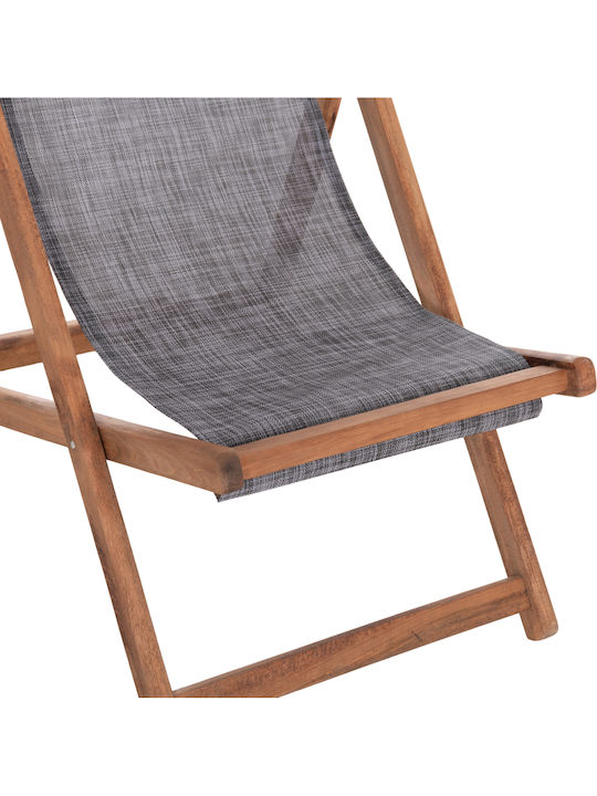 Deckchair Limnos Wooden Gray 55.5x97x82cm