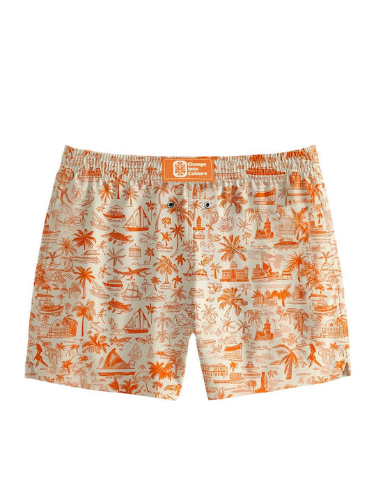 Herren-Bademode Kurze Hosen Orange