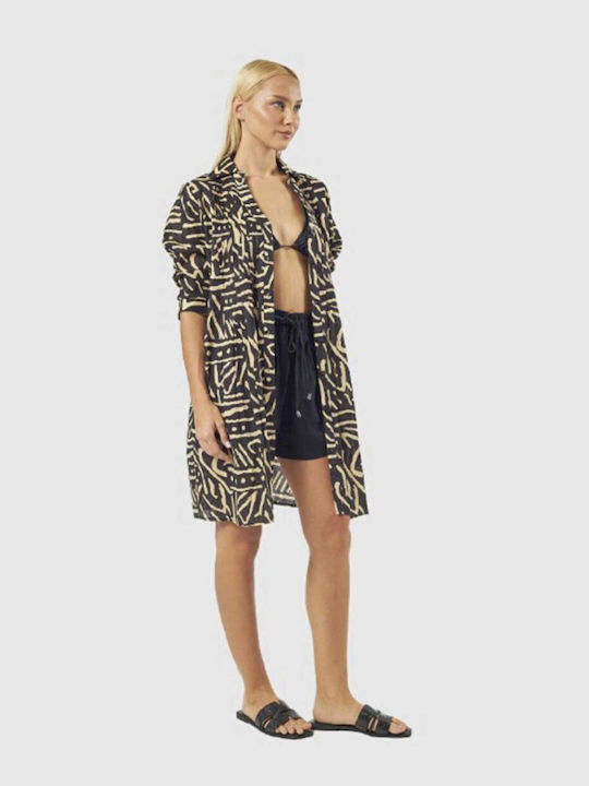 Verde Women's Maxi Beach Caftan Black