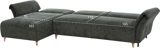 Corner Sofa Bed Green 300x145x80cm