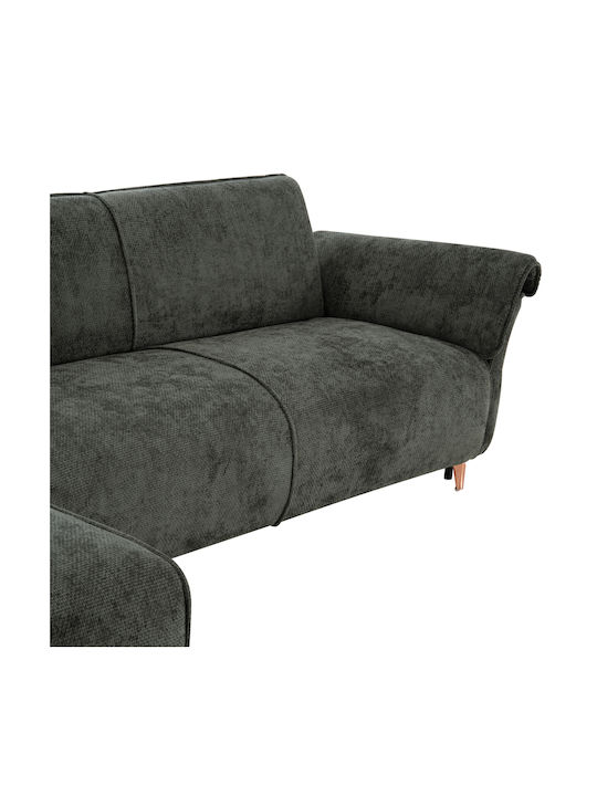 Mailo Corner Sofa Bed with Reversible Angle Green 300x145x80cm