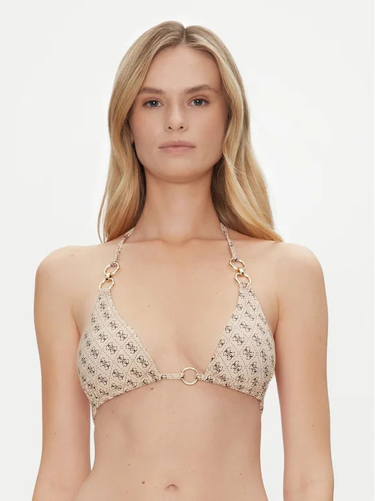 Padded Triangle Bikini Top Beige