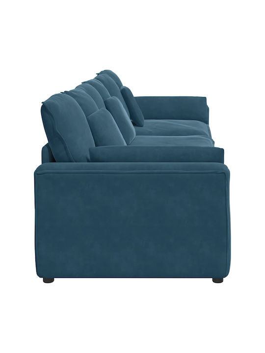 Dreisitzer Samt Blau 324x105x64cm