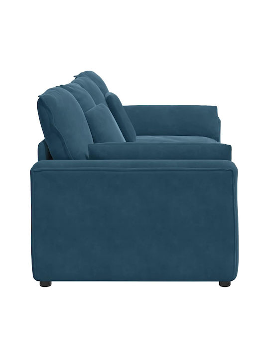 Two-Seater Velvet Blue Couch 224x105x64cm