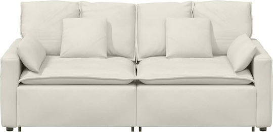 Doppelsitzer Samt Sofa Beige 224x105x64cm
