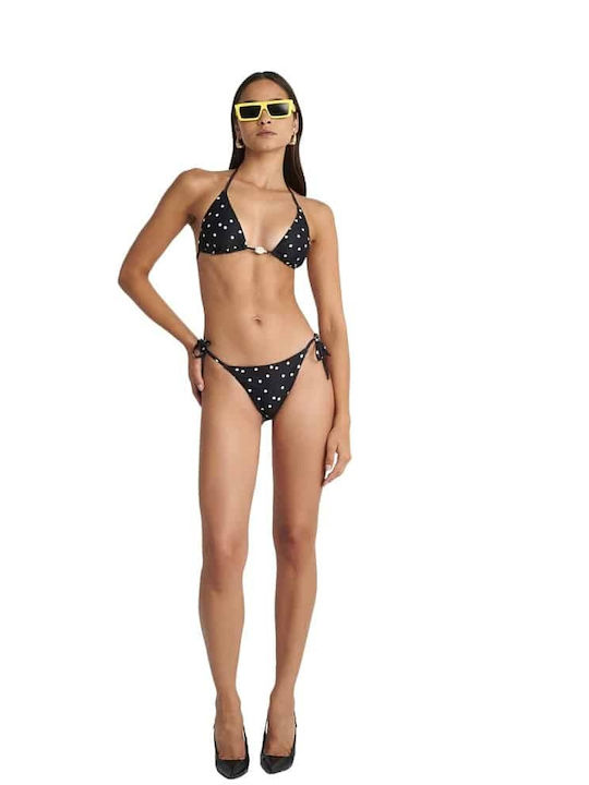 Dotted Polca Bikini Triangle Black