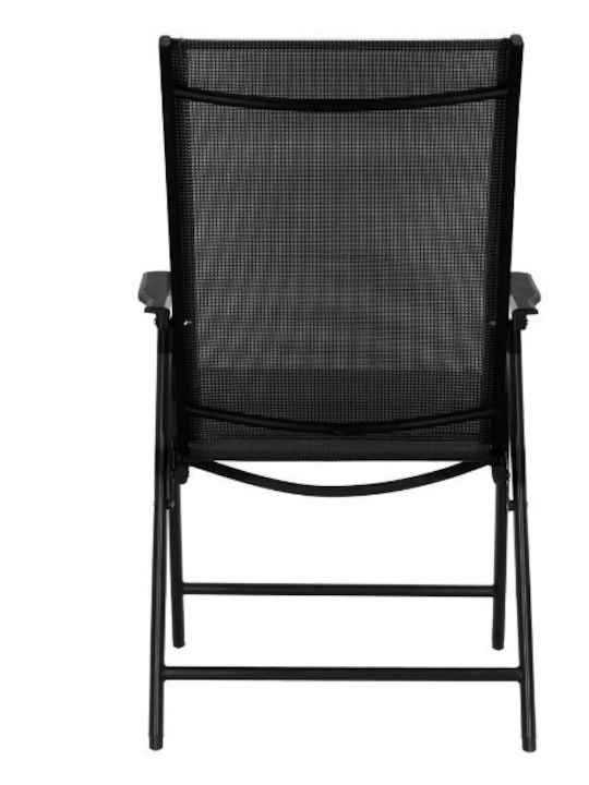 Scaun de Exterior Metalic Negru 51x52x92cm