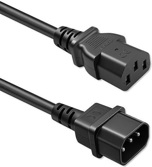 Qoltec IEC C13 / IEC C14 - IEC C13 / IEC C14 Cable 1m Black KKQTKKBZ0290
