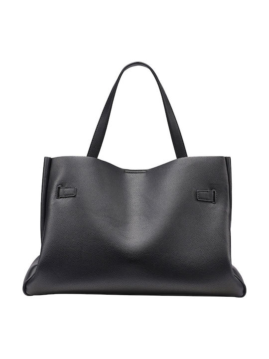 Damen-Satchel-Tasche Schwarz / Silber