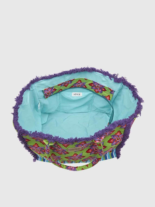 Verde Stoff Strandtasche Grün