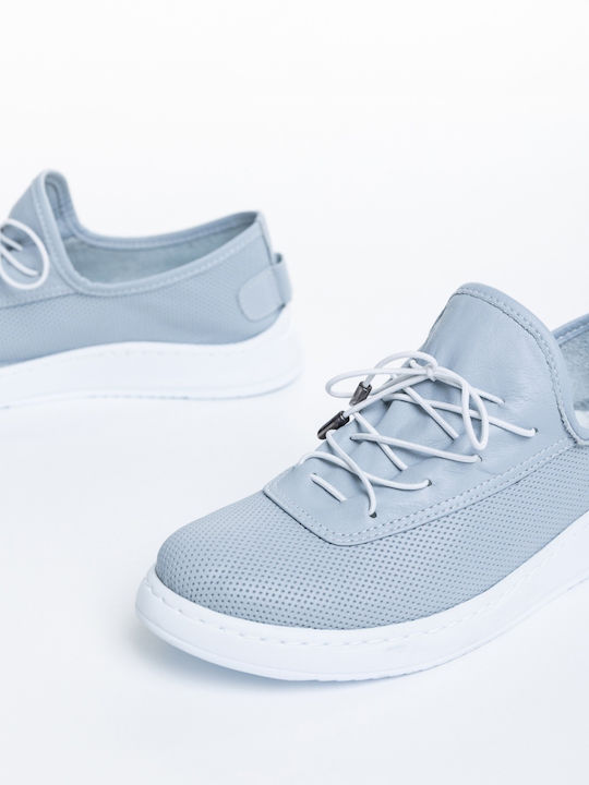 Leder Damen Oxfords in Blau Farbe