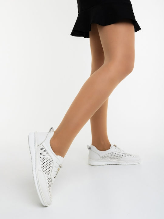 Oxfords Din Piele Pentru Femei În Culoare Albă