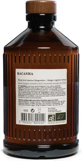 Bacanha Органичен Сироп Джинджифил Вкус 400 Мл Кафе Чай Коктейли